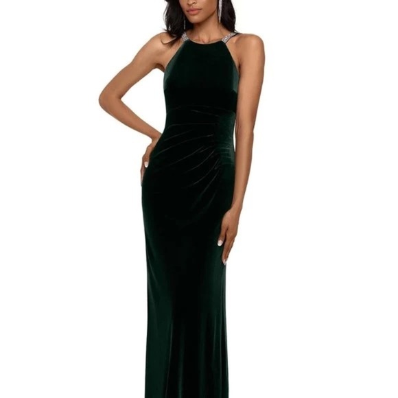 NWT! BETSY & ADAM Black Velvet Sleeveless Full-Length Evening Sheath Dress 🍭 - Picture 2 of 7